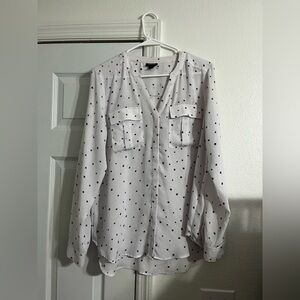 White Star-Patterned Women's Shirt